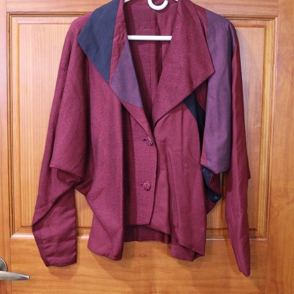 Alice Berry Vintage Red Oversize Doleman 80s Pant Suit Blazer Set Medium - Picture 3 of 16